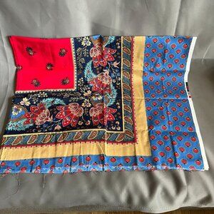 Joan Kessler Concord Fabrics Floral Patchwork Cotton Fabric USA Red/Blue/Gold